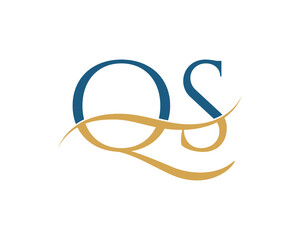 Initial letter QS, QS letter logo design