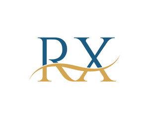 Initial letter RX, RX letter logo design