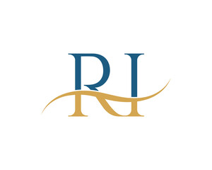 Initial letter RI, RI letter logo design