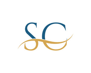 Initial letter SC, SC letter logo design