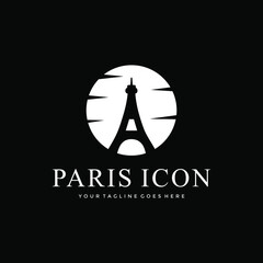 paris icon silhouette logo design inspiration