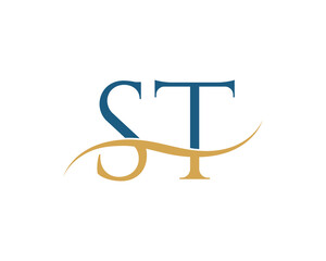 Initial letter ST, ST letter logo design