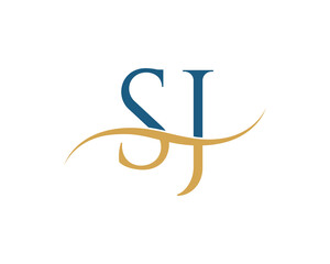 Initial letter SJ, SJ letter logo design