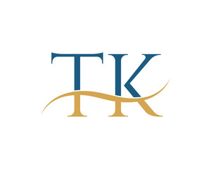 Initial letter TK, TK letter logo design