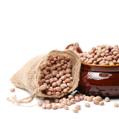 Dry beans on white background