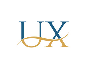 Initial letter UX, UX letter logo design