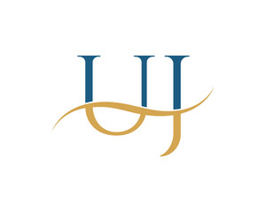 Initial letter UJ, UJ letter logo design