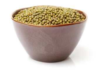 Mung beans on white background