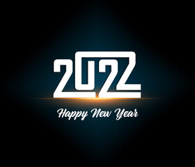 Happy New Year 2022 Lettering . Holiday Vector Illustration.