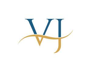 Initial letter VJ, VJ letter logo design