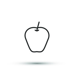 Obraz premium Vector apple icon. Fresh healthy food symbol. For design, web site design, logo, app, UI. 