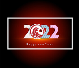 Happy New Year 2022 Lettering . Holiday Vector Illustration.