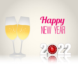 Happy New Year 2022 Lettering . Holiday Vector Illustration.