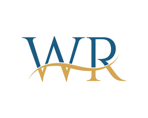 Initial letter WR, WR letter logo design