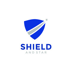 blue shield and star logo design inspiration