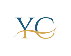 Initial letter YC, YC letter logo design