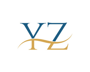 Initial letter YZ, YZ letter logo design