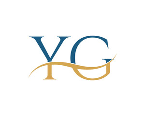 Initial letter YG, YG letter logo design
