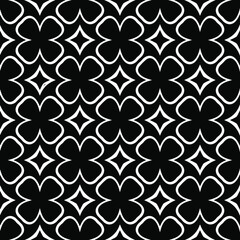 
floral seamless pattern background.Geometric ornament for wallpapers and backgrounds. Black and white pattern. 