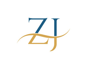 Initial letter ZJ, ZJ letter logo design