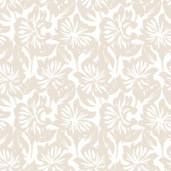 Brown Floral Brush strokes Seamless Pattern Background