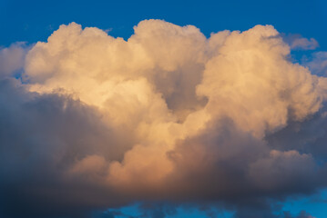 Beautiful sunset evening orange, yellow and dark clouds.Sunset evening cloud,golden cloud.Nice background.