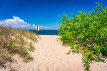 Beautiful beach on the Baltic Sea in summer, Poland