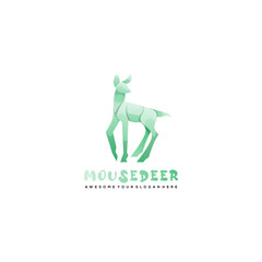 mouse deer colorful logo design ilustration 