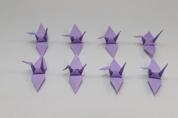 折り紙で作った手作りのツル