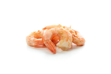 Tasty grilled shrimps isolated on white background