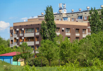 Cityscape. Urban architectural background. Old and new buildings