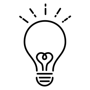 モノクロのひらめき電球アイコンのベクターイラスト アイディア シンボル 電球 発見 Stock Vector Adobe Stock
