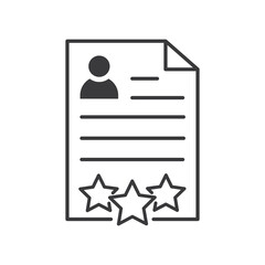 Document with a person star favorite icon.