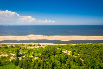 Fototapeta na wymiar Beautiful scenery of Baltic Sea beach in Sobieszewo at summer , Poland