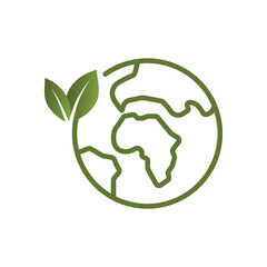 To save our planet earth. The earth together with a green leaf.