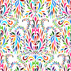 Vector Otomi  Floral Seamless  Pattern. - 441130967