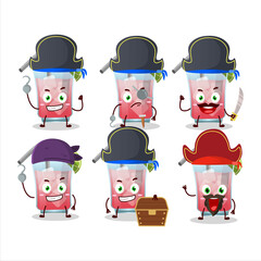 Cartoon character of hawaiian sea breeze with various pirates emoticons