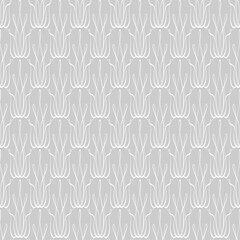 Stylish background pattern with floral ornaments on a light gray background, wallpaper. Seamless pattern, texture