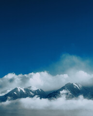 snow-capped mountain peaks altai republic