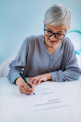 Cognitive Test. Senior Woman Doing Cognitive Function Test.