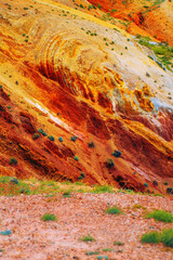 mars altai republic red mountains and snow-capped peaks