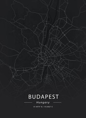 Fototapeta premium Map of Budapest, Hungary