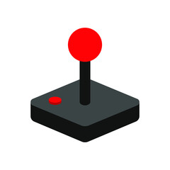 Joystick icon. Controller symbol. Console gamepad sign. Play and gaming button. Old vintage arcade video game logo. Vector illustration image. © Antti