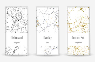 Fototapeta premium Distress Grunge Texture Set. Scratched Dirt Print.