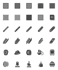 Metallurgy production vector icons set