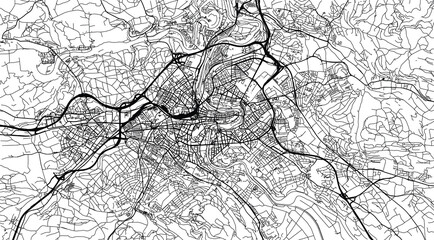 Urban vector city map of Bern, Switzerland, Europe - obrazy, fototapety, plakaty