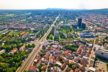 Obraz premium Aerial view of Vukovarska Drziceva intersection in Zagreb