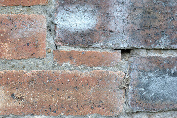 Close Up detail of Repaired Brick Wall