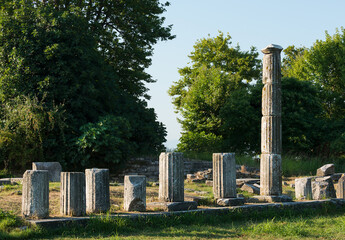 The archaeological area at Il porto on the north coast of the Greek island of Thasos in the northern Aegean.