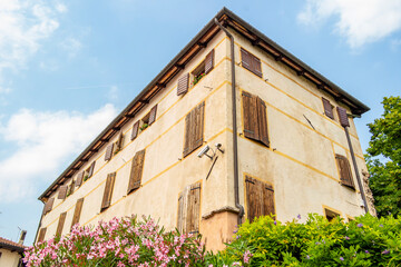 Fototapeta na wymiar View on an ancient palace in the city of Bassano, Vicenza - Italy